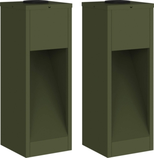 vidaXL Solar LED Wegeleuchte 2 pcs Olive Grün Kalt gewalzter Stahl 879712