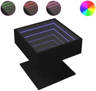 vidaXL LED-Couchtisch Schwarz 50x50x45 cm Holzwerkstoff 847526