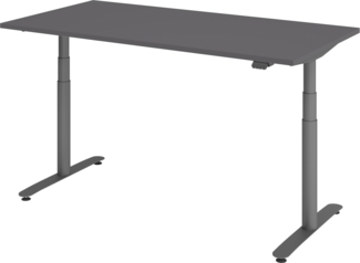 bümö elektrisch höhenverstellbarer Schreibtisch 160x80 cm mit Memory, Bluetooth & App-Steuerung - Schreibtisch höhenverstellbar elektrisch , elektrischer Schreibtisch graphit, Gestell graphit, XDLR-16-G-G