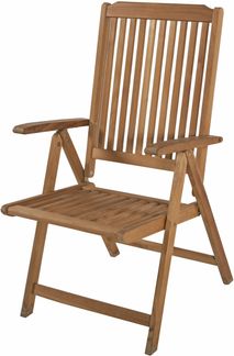 Gartenstuhl MARA,Teak 5-fach verstellbar - Teak, Dunkelbraun | Hochlehner Wetterfest Terrassenstuhl Outdoor Essstühle