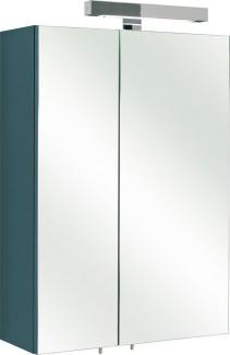 Saphir Spiegelschrank Quickset 311 Badschrank, 2 Spiegeltüren, 2 Einlegeböden, 50 cm breit inkl. LED-Beleuchtung, Schalter-/Steckdosenkombination