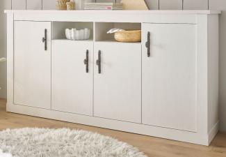 Sideboard Fiastra in weiß Pinie Landhaus 200 cm