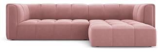 Micadoni Modulares Ecksofa Serena 3-Sitzer Rechts Samtstoff Rosa