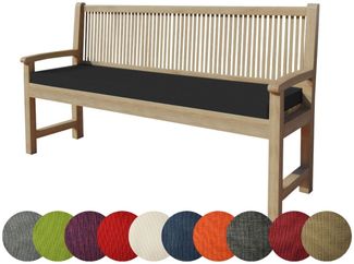 chilly pilley Bankkissen Bankauflage Polsterauflage Reißverschluss mit Schlaufen Kissen für Gartenbank Gartenbankauflage für Gartenmöbel Sitzkissen & Rückenkissen Outdoor (150 x 60 x 5 cm, Schwarz)