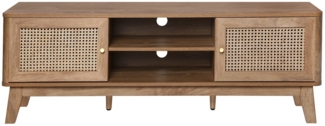 Casâme TV-Möbel 2 Türen mit Rattan-Geflecht L140 cm - PALMO - Helles Holz