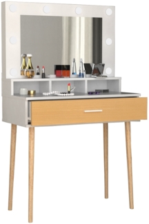 VCM Schminktisch Lindas 919495 Weiß / Honig-Eiche H. 133 x B. 80 x T. 40 cm