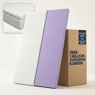 Topper SOFT 100x200cm, Memory Foam Matratzentopper, waschbarer Bezug, geeignet für Federkern & Schaumstoff Matratzen, H2, Matratzenauflage Höhe 5cm