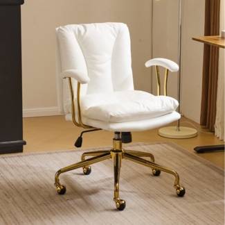 VINGLI Bürostuhl Ergonomisch, Schreibtischstuhl mit Goldenen Armlehnen, Chefsessel