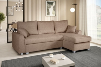 Beautysofa Ecksofa TERAMO, mit Schlaffunktion, mit universelle Ottomane