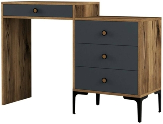 Dmora Konsolentisch Artegna, Tisch, Eingangskonsole, Regal, 124x40 h85 cm, Walnuss und Anthrazit