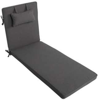 LILENO HOME Liegenauflage mit Kopfkissen perfekt für Strandliege, Sonnenliege Auflage, (1er Set), 1er Set Polster Auflage für Rollliegen in Anthrazit
