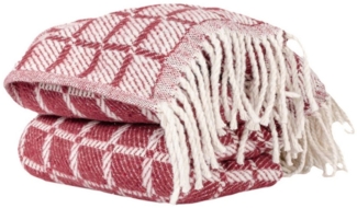 Plaid Tania weiche Kuscheldecke Tagesdecke hochwertig Reisedecke Wohndecke, ANRO, Wendedecke kuschelig-weich 130x160cm Bordeaux