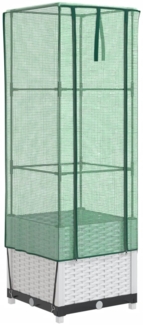 vidaXL Hochbeet mit Gewächshaus-Aufsatz Rattan-Optik 40x40x139 cm 4015841