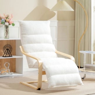 XDeer Relaxsessel Lounge-Sessel,Relaxsessel, Polstersessel, verstellbare Fußstütze Stühle, Weiß