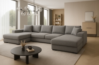 Ecksofa VERONA 328x182 cm mit Schlaffunktion, Bonellfederkern und Bettkasten