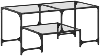 Couchtisch, Sofatisch mit Glasplatte Transparent 98,5 x 50 x 45 cm Stahl