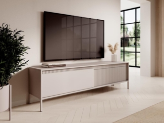 Vente-unique - TV-Möbel mit 2 Türen - MDF - Beige - NURSEMA