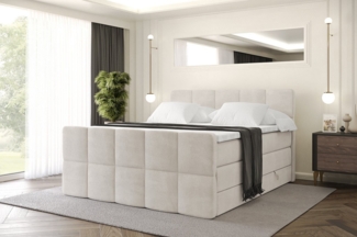 ALTDECOR Boxspringbett LIRO-Z KING (Multipocket-Matratze H4, H3 Matratze Bonellfederung, Topper, Kopfteil), Doppelbett mit Fußteil