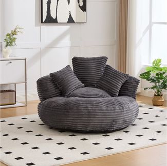 STILVORA Relaxsessel mit 3 Kissen,Liegesessel Posterstuhl mit hoher Rückenlehne,Cordstoff