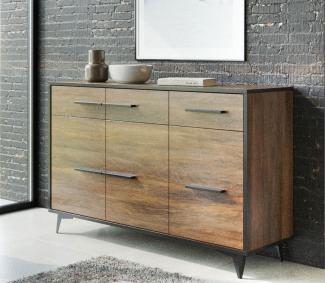 Sideboard "Frida" Kommode Anrichte 135cm shirin walnuss schwarz