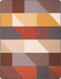 Wohndecke Linear Geometric, Biederlack, mit modernem Karo, mit Zierstich