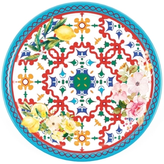 Guzzini Teller flach 27,5 cm Flower&Lemon