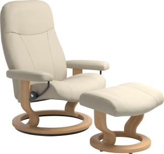 Stressless® Relaxsessel Garda (Set, Relaxsessel mit Hocker), mit Hocker, mit Classic Base, Größe L, Gestell Eichefarben