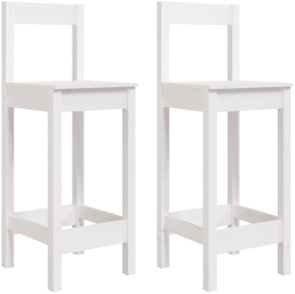 vidaXL Barstühle 2 Stk. Weiß 40x41,5x112 cm Massivholz Kiefer 822143