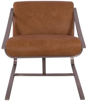 Freischwinger-Sessel Aldgate Columbia-Brown Edelstahl