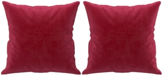 vidaXL Zierkissen 2 Stk. Weinrot 40x40 cm Samt
