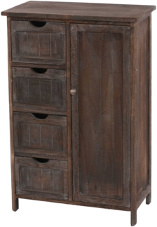 Kommode HWC-D12, Shabby-Look Vintage, 82 x 55 x 30 cm ~ braun