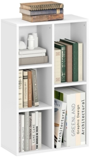 HOMCOM Bücherregal modernes Standregal mit 8 offenen Ablagefächern, freistehendes Ausstellungsregal 1-tlg, 74,3 x 24 x 80 cm, Weiß
