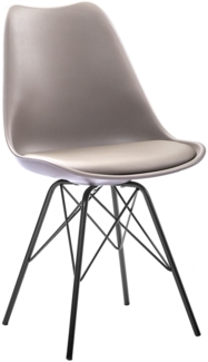 Esszimmerstuhl Schalenstuhl taupe Metallfüße schwarz LEKUES 524508