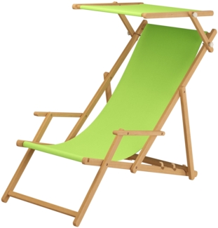 Liegestuhl pistazie Gartenliege Sonnenliege Sonnendach Strandstuhl Buche klappbar 10-306 N S