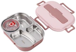 FELIXLEO Lunchbox Lunchbox mit Suppenschüssel Edelstahl-Bento-Box mit Vier Fächern 1,5 L, (1-tlg)