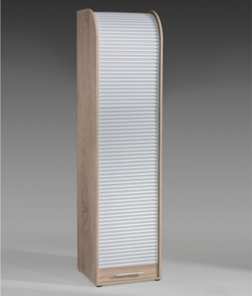 '759' Rolloschrank, eiche sägerau weiß, B H T 45 x 164 x 40 cm