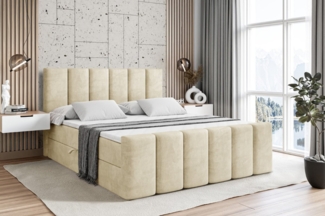 ALTDECOR Boxbett BOXI1-Z (Multipocket-Matratze H4, H3 Matratze Bonellfederung, Topper, Kopfteil), Doppelbett mit Fußteil