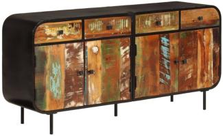 vidaXL Sideboard 140x35x70 cm Altholz Massiv und Metall 355845