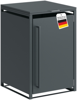 STEELSØN 'Xalara' Mülltonnenbox für 1 Tonne 240 Liter, anthrazit, Mülltonnenverkleidung aus Stahl, wetterfest, 116x80x69 cm