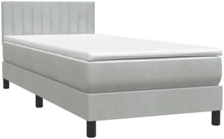 vidaXL Boxspringbett mit Matratze Hellgrau 80x210 cm Samt 3316377