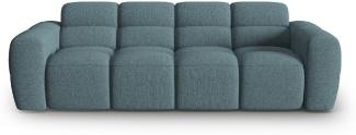 Micadoni Sofa Lisa 4-Sitzer Strukturierter Stoff Hellblau