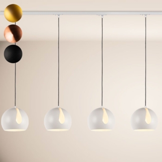 s.luce Ball Hängelampe 1-Phasen-Schiene Ø 30cm Mitteleinspeiser Gold