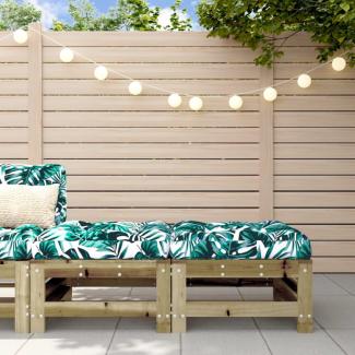 vidaXL Gartenhocker mit Kissen 2 Stk. Kiefernholz Imprägniert 825701
