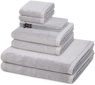 Vossen Vegan Life 8 tlg. Frottier-Set - 2 X Handtuch (50 X 100cm), 2 X Duschtuch (67 X 140cm), 2 X Gästetuch (40 X 60cm), 2 X Waschhandschuh (16 X 22cm) - 580 g/m2 - Shadow