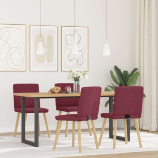 vidaXL Esszimmerstühle 4 Stk. Weinrot Stoff 3315224