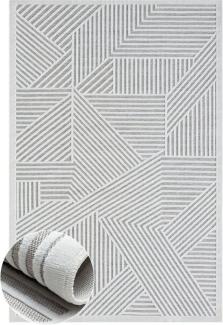 Wohnando Teppich MY-RUG Outdoor-Teppich "Audrey" 160x100 cm, grau, rechteckig, Höhe: 8 mm, mit schlichtem Hoch-Tief-Design