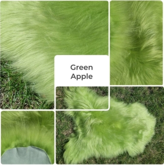 Provellus Fellteppich Premium Island Lammfell Schaffell Bunt Gefärbt Weich Fell Teppich, 30x30cm rund