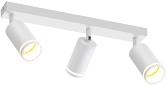 ZMH Moderne weiße Deckenleuchte: 3 verstellbare Deckenstrahler aus Metall, GU10 Deckenlampe, für Schlafzimmer, Esszimmer, ohne Leuchtmittel