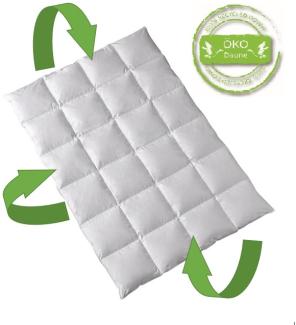 Öko Daune Ganzjahresdecke 100% Daune recycelt 200x200 cm nachhaltig ökologisch
