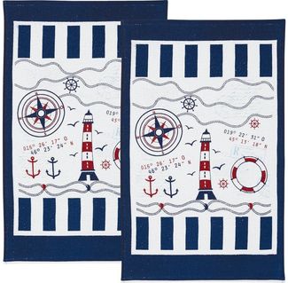 Erwin Müller Geschirrtuch Frottier-Geschirrtuch 2er-Pack, Baumwolle Motiv